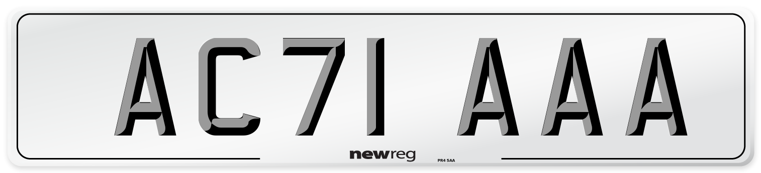 AC71 AAA Number Plate from New Reg